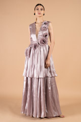 Pinkish Brown Flower Gown5512 video